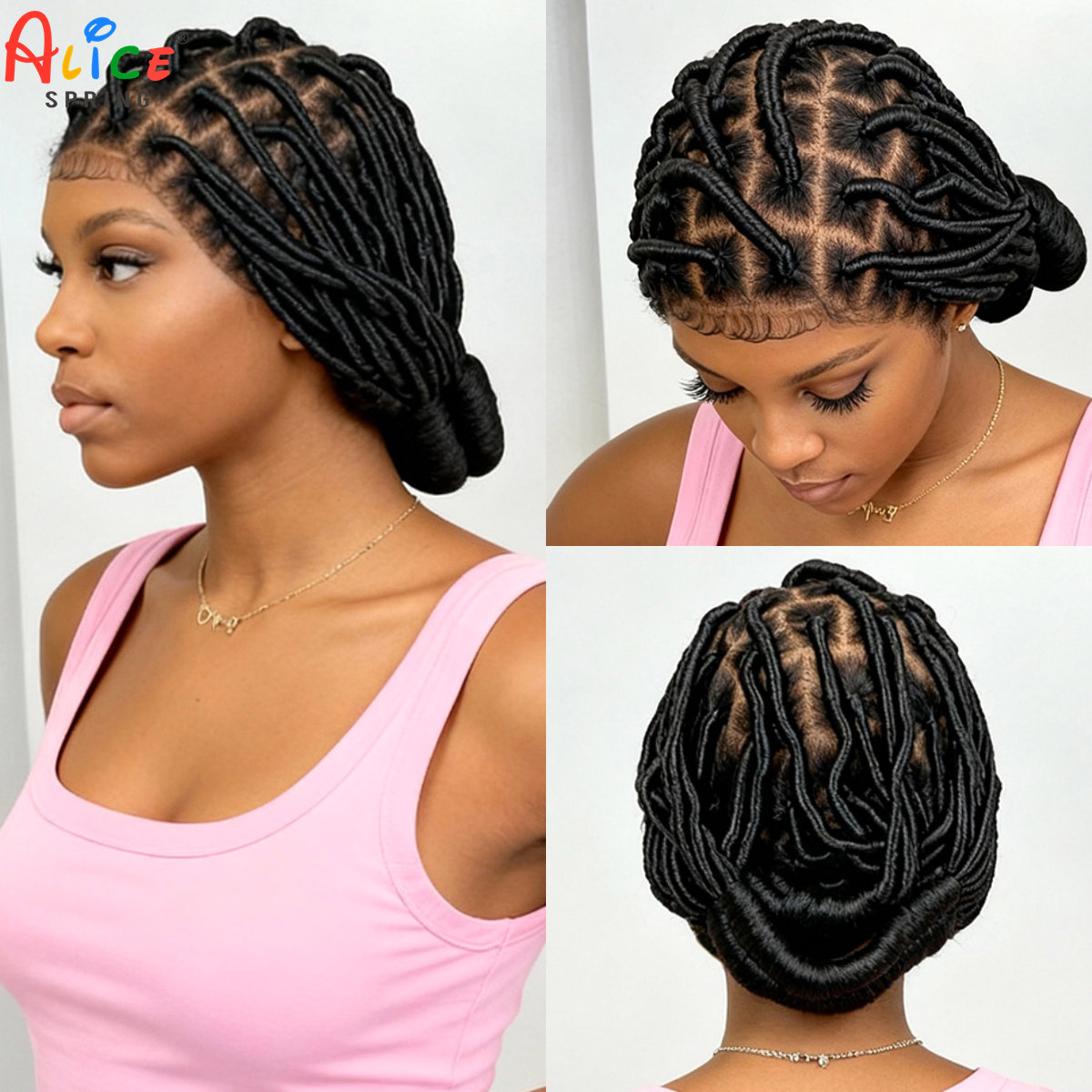 Synthetic Braided Wigs For Black Women - Parrucche Intrecciate Bantu Sintetiche, Parrucche Intrecciate