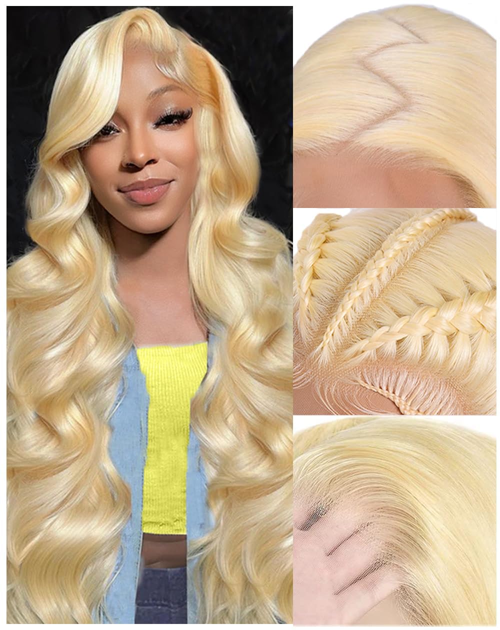 613 Blonde Body Wave Lace Front Wig - Parrucca con frontale in pizzo 613