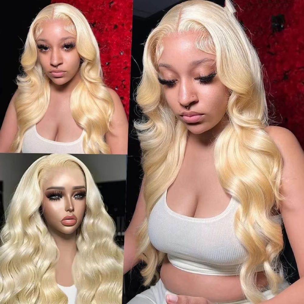 613 Blonde Body Wave Lace Front Wig - 46 pollici # Parrucche in capelli