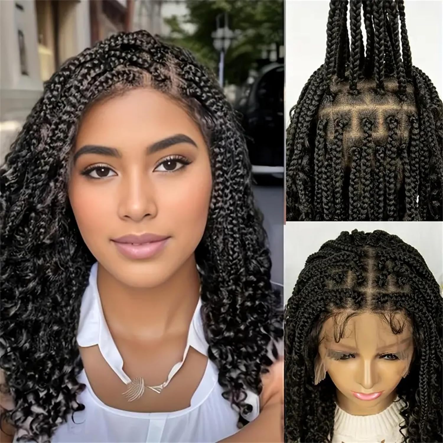 Synthetic Braided Wigs For Black Women - Parrucca Sintetica Intrecciata Senza Nodi da