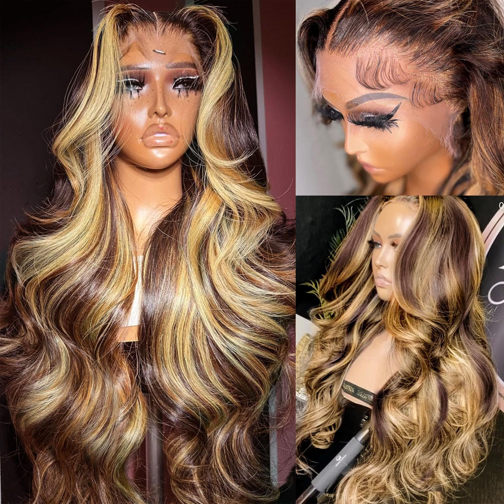 Hd Lace Frontal Wig Human Hair Pre Plucked - Parrucche Highlight 13x4 Lace Front in