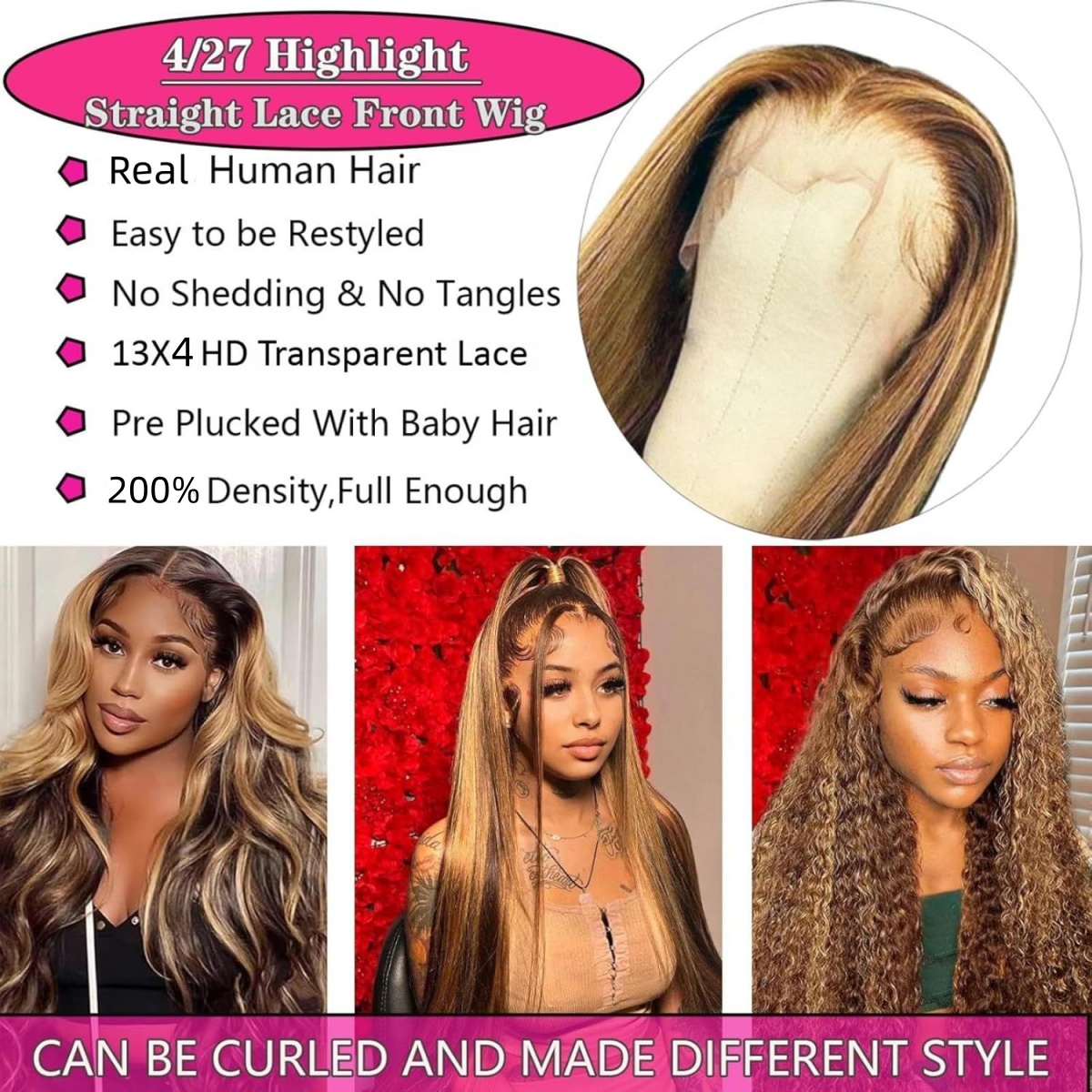 Parrucca con ciocche di colore - Glueless Wear And Go Human Hair Wig recensione e prezzo