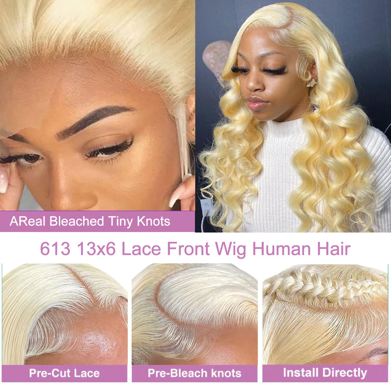 Parrucca con frontale in pizzo - 613 Blonde Body Wave Lace Front Wig recensione e prezzo