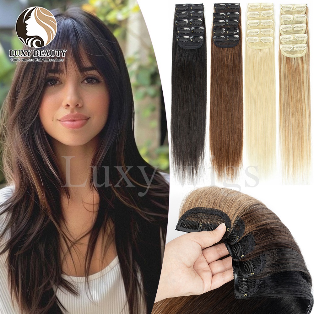 5 pezzi clip corta nelle esten - Seamless Clip In Hair Extensions Human Hair recensione e prezzo
