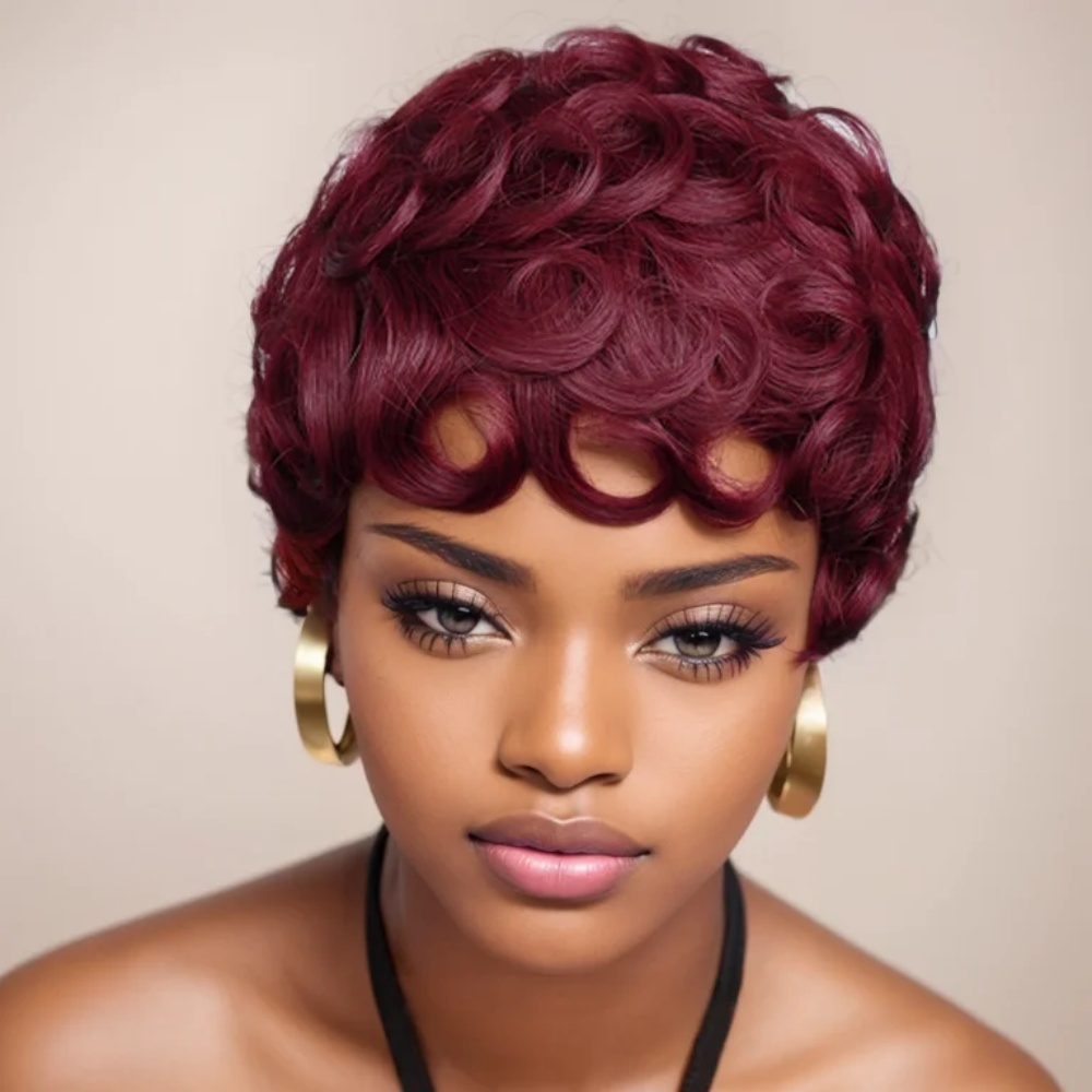 Parrucca Pixie Cut 99J Parrucc - Short Pixie Cut Wig Human Hair Cheap recensione e prezzo