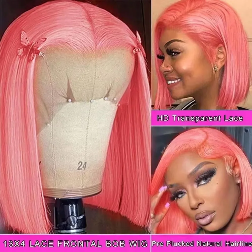 Parrucca corta rosa da 10 poll - Pre Parted 13X4 Lace Front Bob Wig recensione e prezzo
