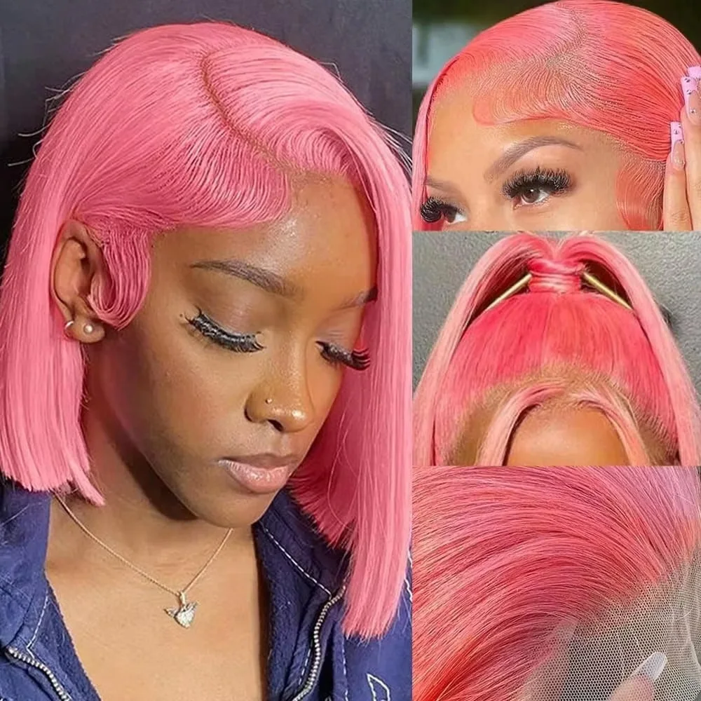 Parrucca corta rosa da 10 poll - Pre Parted 13X4 Lace Front Bob Wig recensione e prezzo